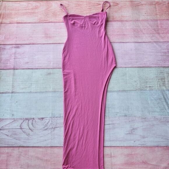 Princess Polly Pink Tiana Bustier Sweetheart High Slit Knit Maxi Dress 6US - Picture 4 of 10
